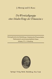 Produktbild: Die Wertehalbgruppe eines lokalen Rings der Dimension I