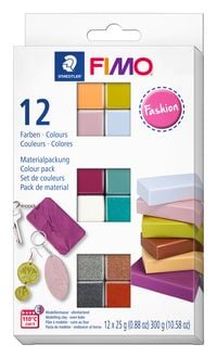 Produktbild: STAEDTLER FIMO soft 8023, ofenhärtende Modelliermasse, Fashion Colours, 12 Halbblöcken á 25 g