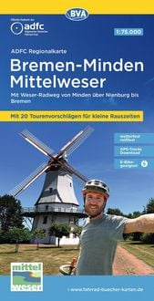 Produktbild: BVA ADFC Regionalkarte Bremen-Minden Mittelweser 1:75.000