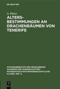 Produktbild: Altersbestimmungen an Drachenb&auml;umen von Tenerife