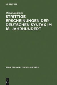 Produktbild: Strittige Erscheinungen der deutschen Syntax im 18. Jahrhundert