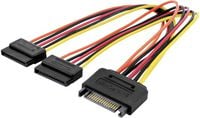 Produktbild: Digitus Computer, Strom Kabel [2x SATA-Strom-Buchse 15pol. - 1x SATA-Strom-Stecker 15pol.] 0.15 m Bunt