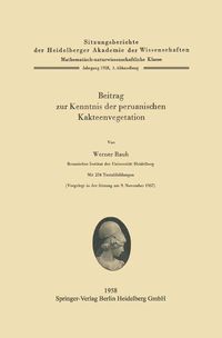 Produktbild: Beitrag zur Kenntnis der peruanischen Kakteenvegetation