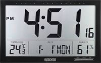 Produktbild: Eurochron EFWU Jumbo 100 Funk Wanduhr 37mm x 23mm x 3mm Schwarz