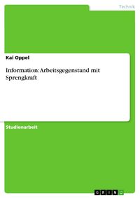 Produktbild: Information: Arbeitsgegenstand mit Sprengkraft