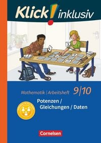 Produktbild: Klick! inklusiv 9./10. Schuljahr - Arbeitsheft 2 - Potenzen / Gleichungen / Daten