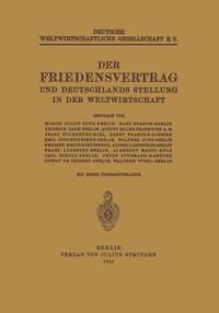 Produktbild: Der Friedensvertrag und Deutschlands Stellung in der Weltwirtschaft