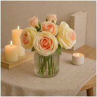 Produktbild: HTI-Living Rosenstrau&szlig; mit Vase Rosa Rosenstrau&szlig; mit Vase Rosa
