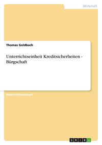 Produktbild: Unterrichtseinheit Kreditsicherheiten - B&uuml;rgschaft