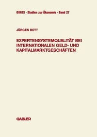 Produktbild: Expertensystemqualit&auml;t bei internationalen Geld- und Kapitalmarktgesch&auml;ften