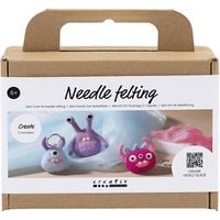 Produktbild: Creativ Company DIY Sets Filz & Fleece Mini Kreativ Set Nadelfilzen, Sortierte Farben, Monster, Kreativ Box