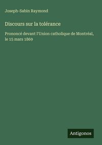 Produktbild: Discours sur la tol&eacute;rance