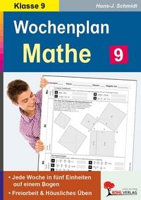 Produktbild: Wochenplan Mathe / Klasse 9