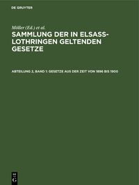 Produktbild: Gesetze aus der Zeit von 1896 bis 1900
