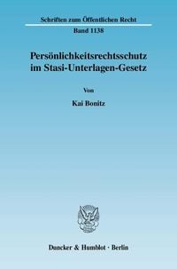 Produktbild: Pers&ouml;nlichkeitsrechtsschutz im Stasi-Unterlagen-Gesetz.