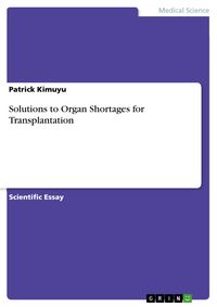 Produktbild: Solutions to Organ Shortages for Transplantation
