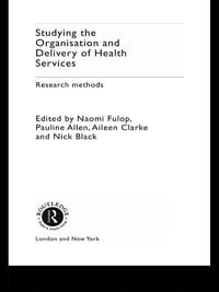 Produktbild: Studying the Organisation and Delivery of Health Services