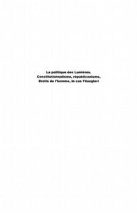 Produktbild: La politique des lumiEres - constitutionnalisme, republicani