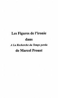 Produktbild: Les figures de l'ironie dans &quote;A la recherche du temps perdu&quote;