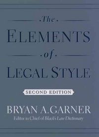 Produktbild: The Elements of Legal Style