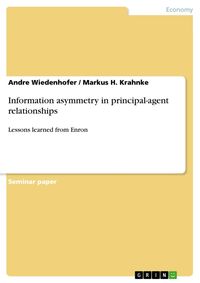 Produktbild: Information asymmetry in principal-agent relationships
