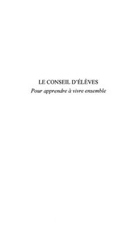 Produktbild: Le conseil d'eleves