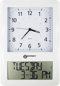 Produktbild: Geemarc VISO50_WH_VDE Funk Wanduhr Wei&szlig;