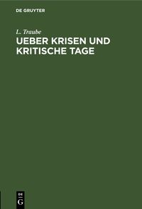 Produktbild: Ueber Krisen und kritische Tage