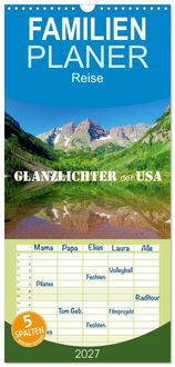 Produktbild: Familienplaner 2027 - Glanzlichter der USA mit 5 Spalten (Wandkalender, 21 x 45 cm) CALVENDO