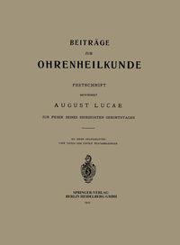 Produktbild: Beitr&auml;ge zur Ohrenheilkunde