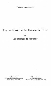 Produktbild: Les Actions De La France a L'est Ou Les Absences De Marianne