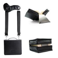 Produktbild: HabersackSKIN Tasche PURO aus Nappaleder in Gr. XL in Onyx-Schwarz mit Tragegurt & Buchst&uuml;tze