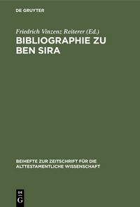 Produktbild: Bibliographie zu Ben Sira