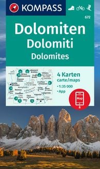 Bild vom Artikel KOMPASS Wanderkarten-Set 672 Dolomiten, Dolomiti, Dolomites (4 Karten) 1:35.000 vom Autor 