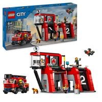 Bild vom Artikel LEGO City 60414 Feuerwehrstation mit Drehleiterfahrzeug, Feuerwehr-Spielzeug vom Autor 