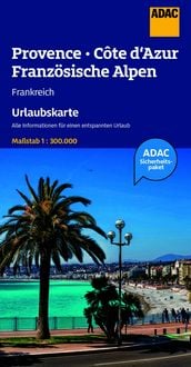 Produktbild: ADAC Urlaubskarte Provence, Franz&ouml;siche Alpen, Cote d'Azur 1:300.000