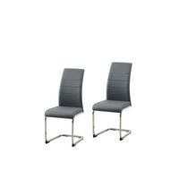 Produktbild: HTI-Living Schwingstuhl 2er Set PU grau SallyC Schwingstuhl 2er Set PU grau SallyC