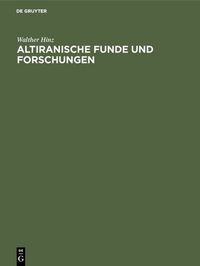 Produktbild: Altiranische Funde und Forschungen