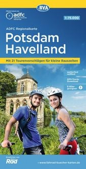 Produktbild: ADFC-Regionalkarte Potsdam Havelland, 1:75.000, mit Tagestourenvorschl&auml;gen, rei&szlig;- und wetterfest, E-Bike-geeignet, GPS-Tracks-Download