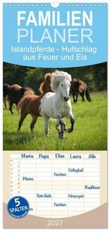 Produktbild: Familienplaner 2027 - Islandpferde - Hufschlag aus Feuer und Eis mit 5 Spalten (Wandkalender, 21 x 45 cm) CALVENDO