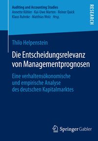 Produktbild: Die Entscheidungsrelevanz von Managementprognosen