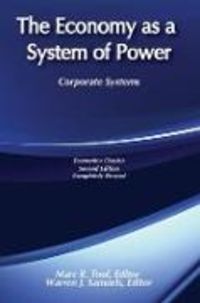 Produktbild: Sternlieb, G: The Economy as a System of Power