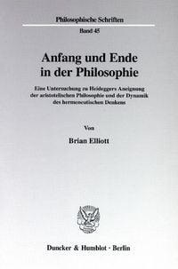 Produktbild: Anfang und Ende in der Philosophie.