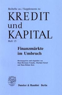 Produktbild: Finanzm&auml;rkte im Umbruch.