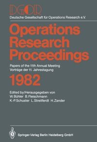 Produktbild: DGOR Papers of the 11th Annual Meeting Vortr&auml;ge der 11. Jahrestagung