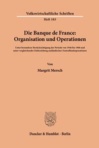 Produktbild: Die Banque de France: Organisation und Operationen.