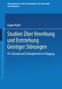 Produktbild: Studien &uuml;ber Vererbung und Entstehung Geistiger St&ouml;rungen