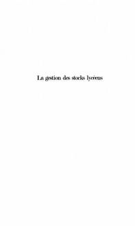 Produktbild: Gestion des stocks lyceens la