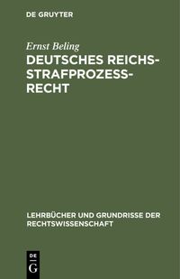 Produktbild: Deutsches Reichsstrafproze&szlig;recht
