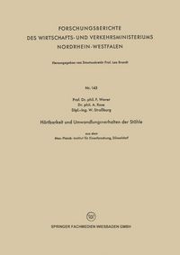 Produktbild: H&auml;rtbarkeit und Umwandlungsverhalten der St&auml;hle